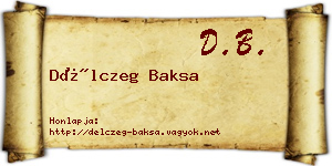 Délczeg Baksa névjegykártya